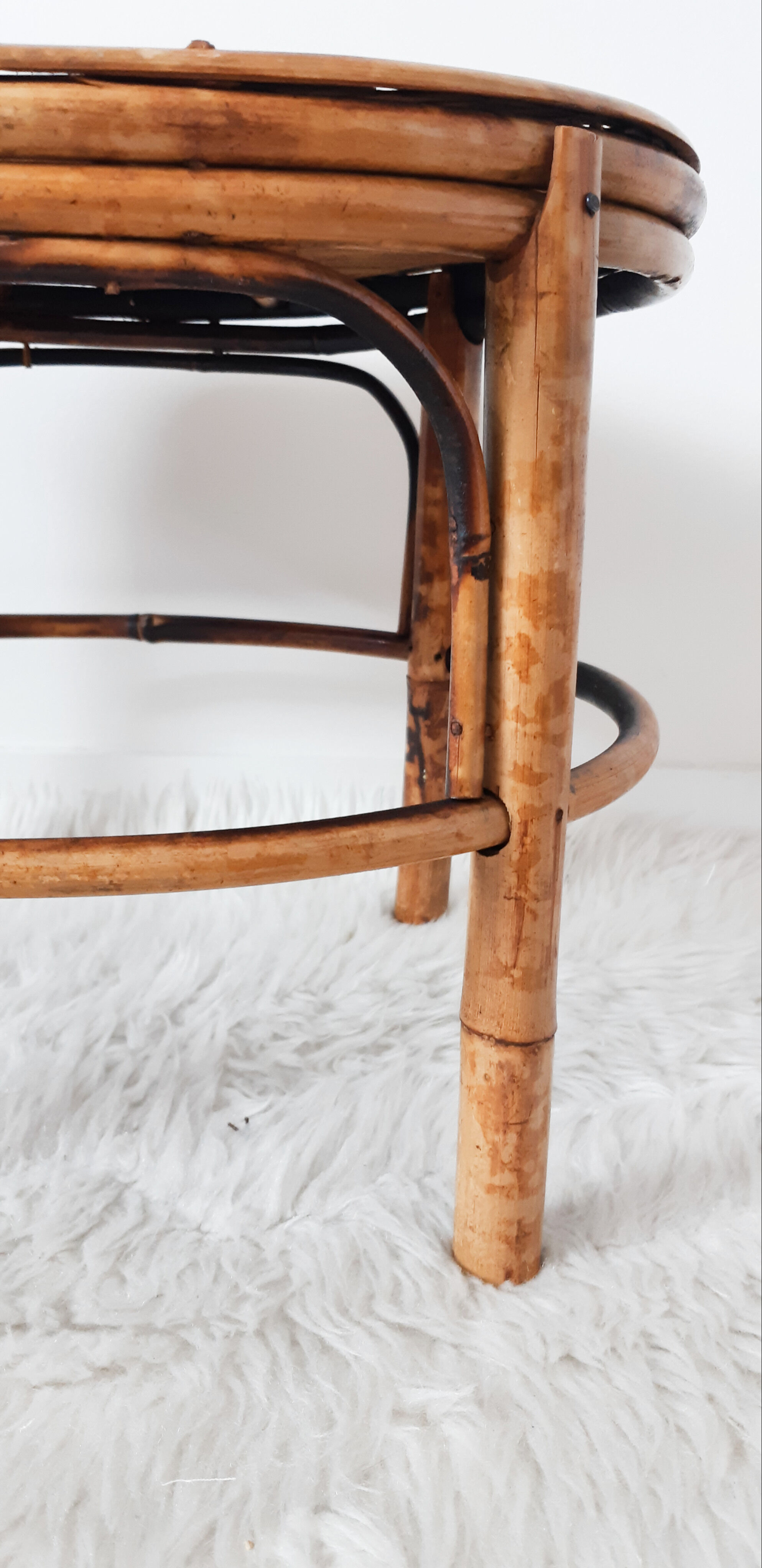 Small oval rattan coffee table
