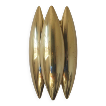 Brass Kastor Wall Lamp by Jo Hammerborg for Fog & Mørup, 1970s