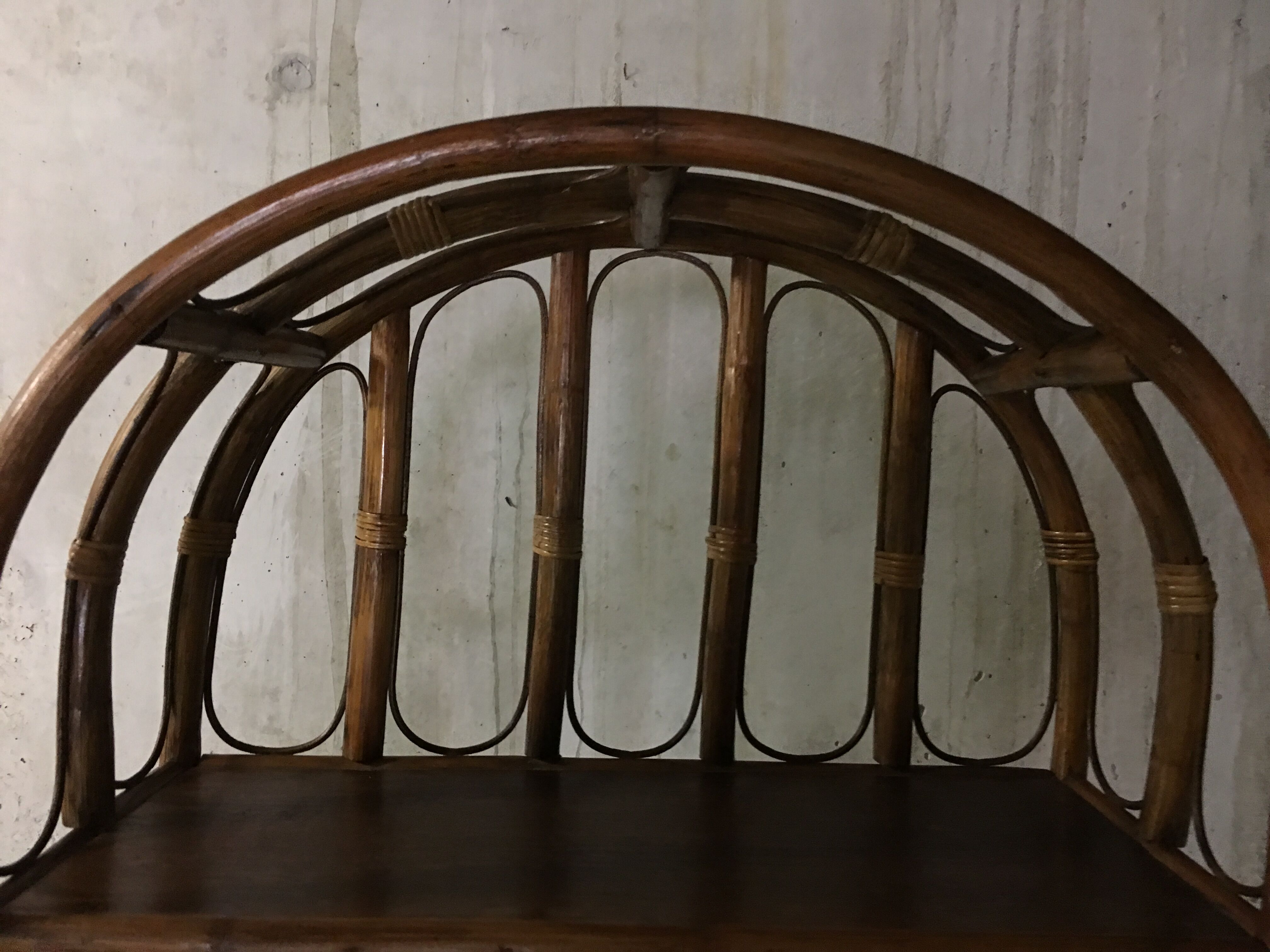 Rattan bookcase 70s