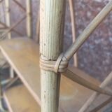 Pair of wall shelves vintage in rattan bamboo wicker