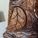 Lampe de table en bois sculpté et corde vintage