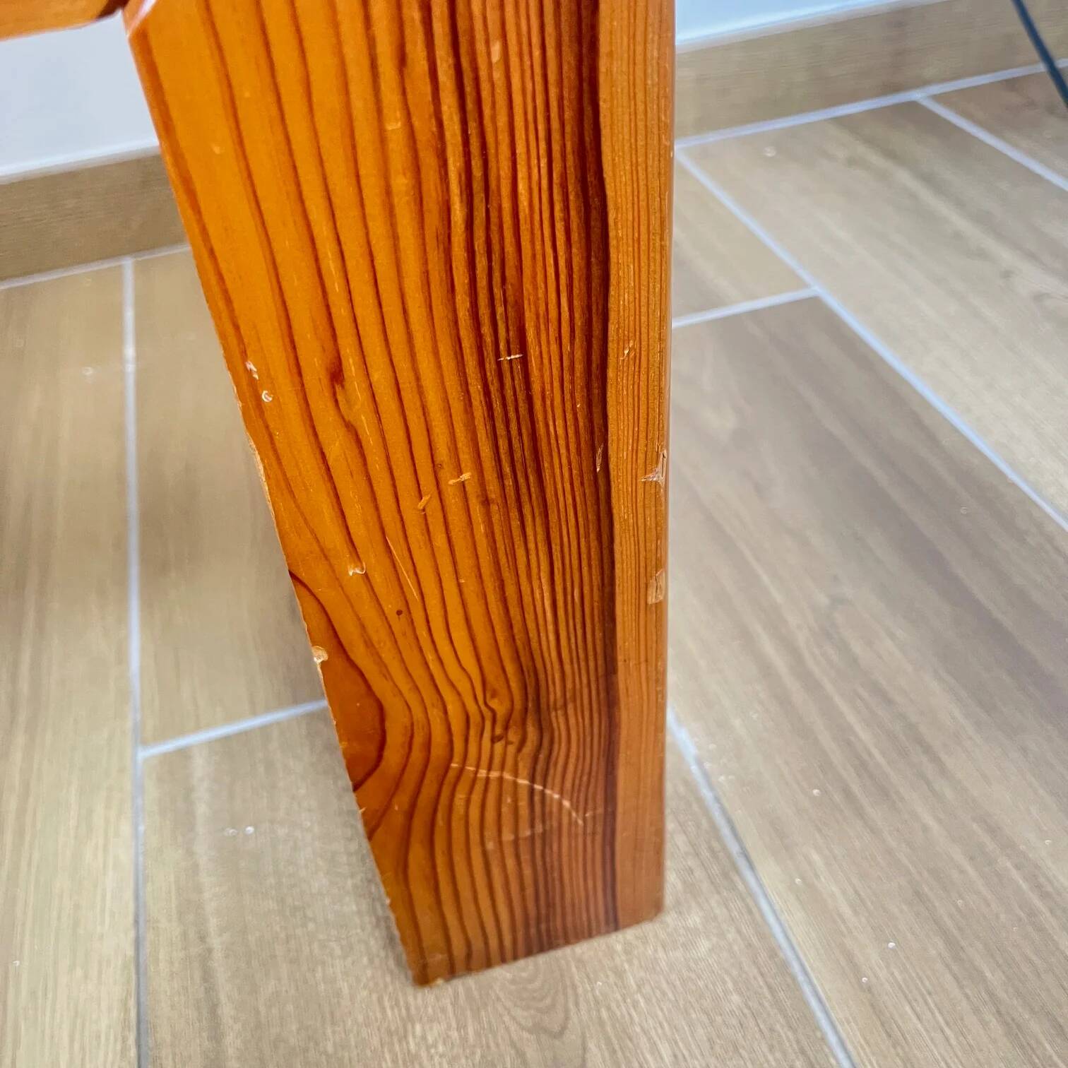 Pine coffee table with smoked glass top, 1970s/80s.