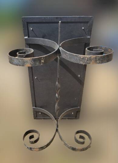 Vallauris wrought iron and ceramic coffee table