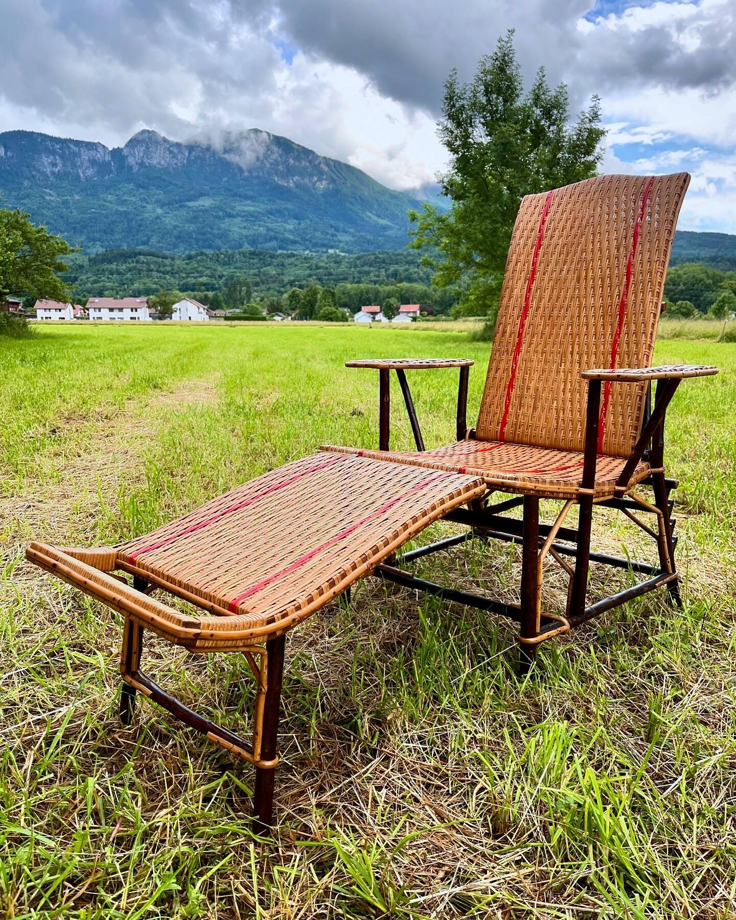 Rattan lounge chair from the 1950s