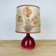 Pink ceramic fig lamp, dried flowers lampshade