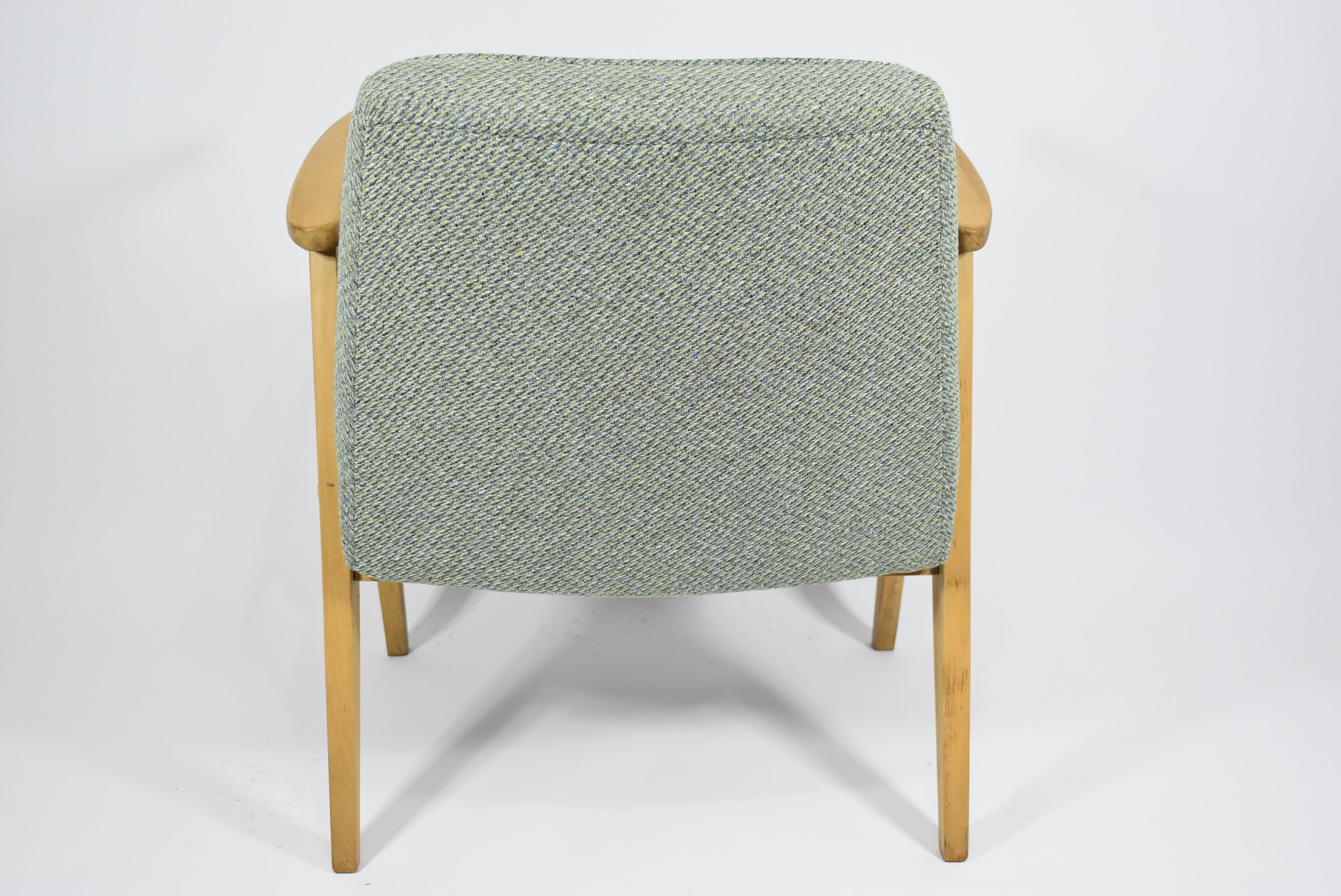 Vintage original armchair model 366, J.Chierowski, Poland, 1960s, green fabric