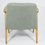 Vintage original armchair model 366, J.Chierowski, Poland, 1960s, green fabric