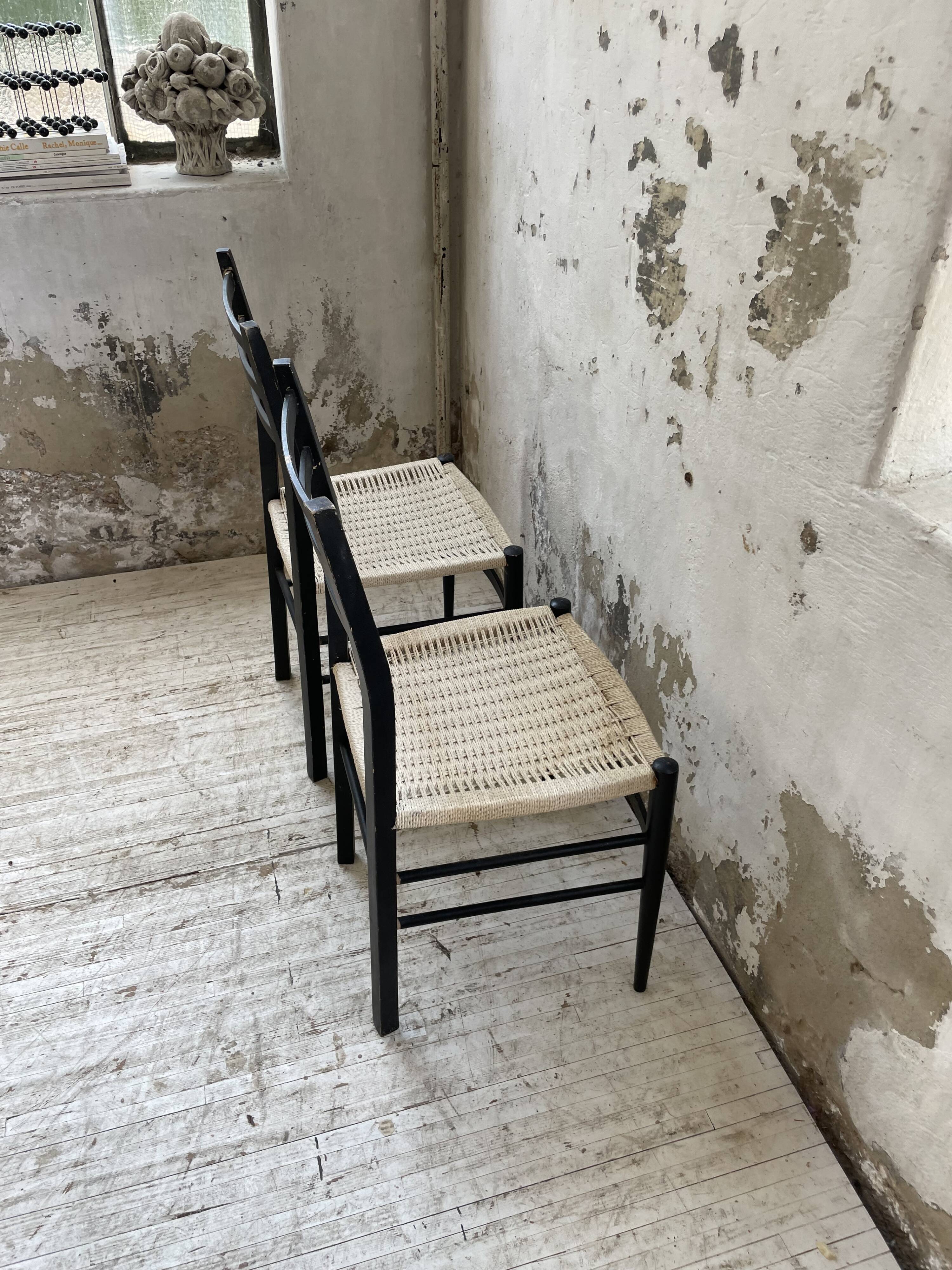 Black Italian rope chairs