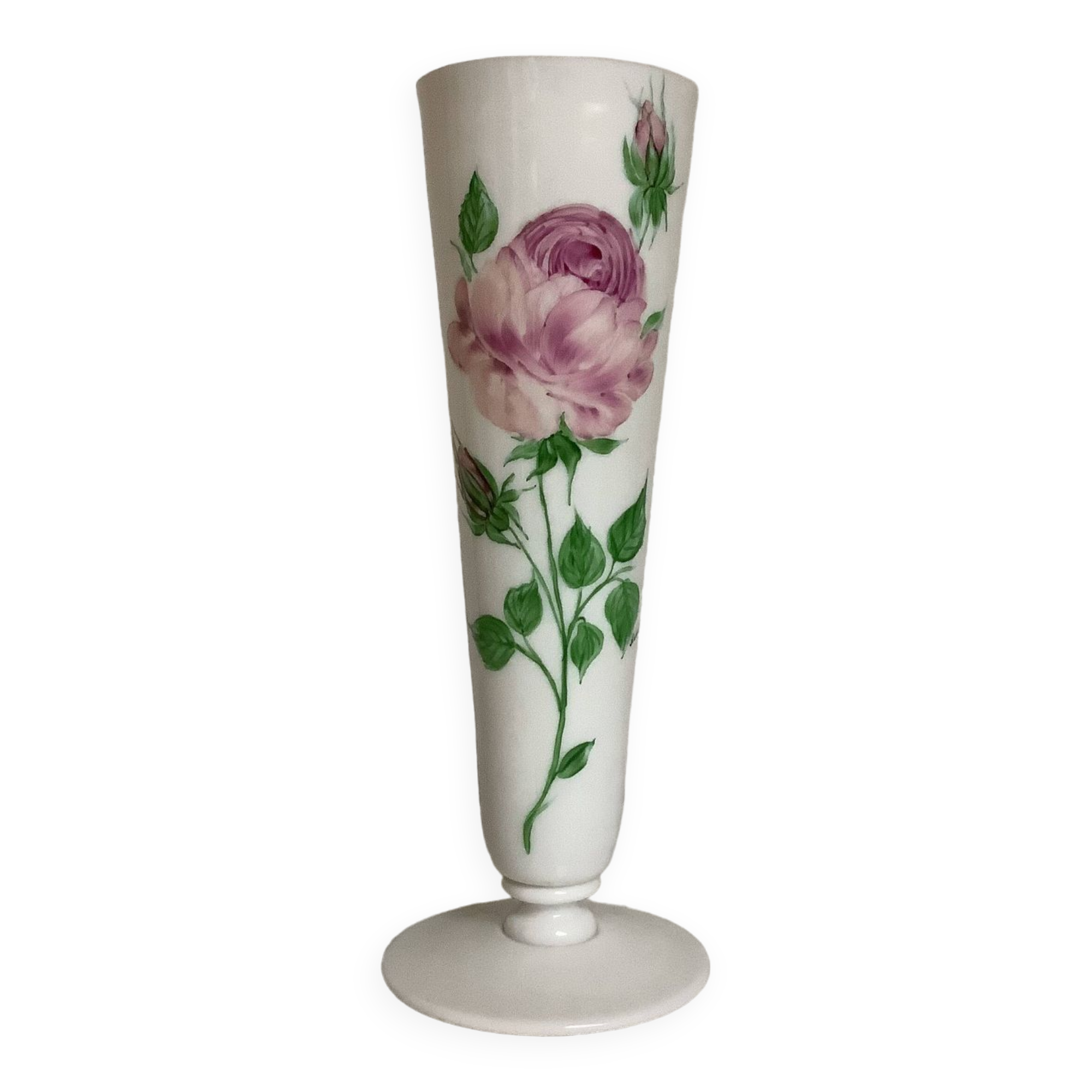 Vase roses roses opaline Orwal
