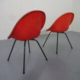 Set of French Fiberglass Side Chairs, 1960s