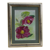 Hellebores painting, signed framed painting