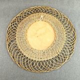 Vintage mirror in rattan  43cm