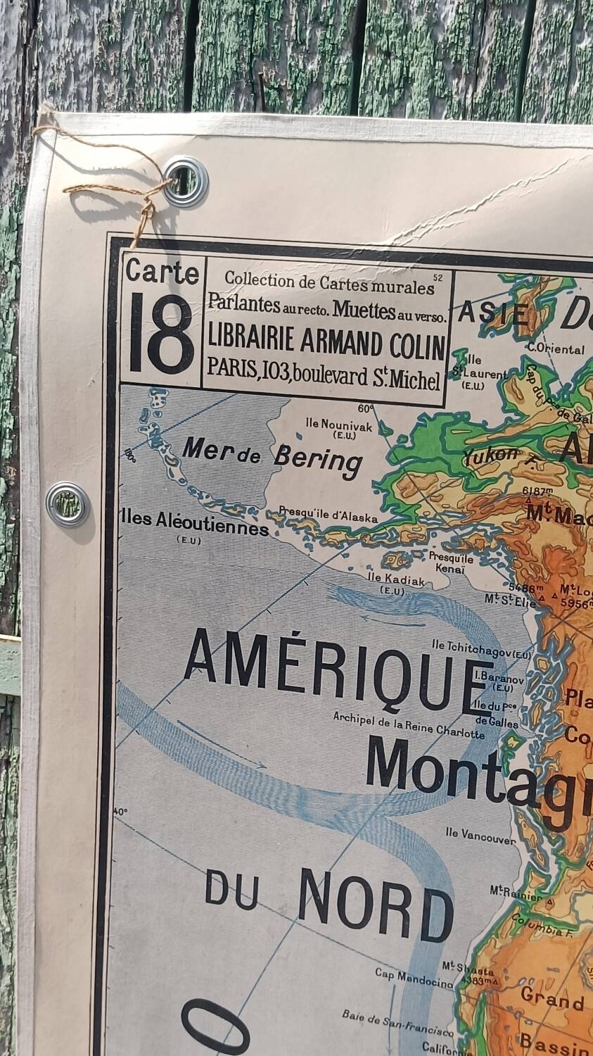 Map of the American continent Vidal-Lablache (1950s)