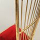 Pair of Vintage Brass and Red Velvet Chiavarine Chairs, Italy