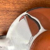 Workshop pottery candlestick from mid-century German with bird motif by Töpferei Bücking Börnsen, 1960s.