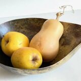 Vintage brass drop-shaped fruit bowl