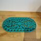 underside of the cast iron dish painted blue