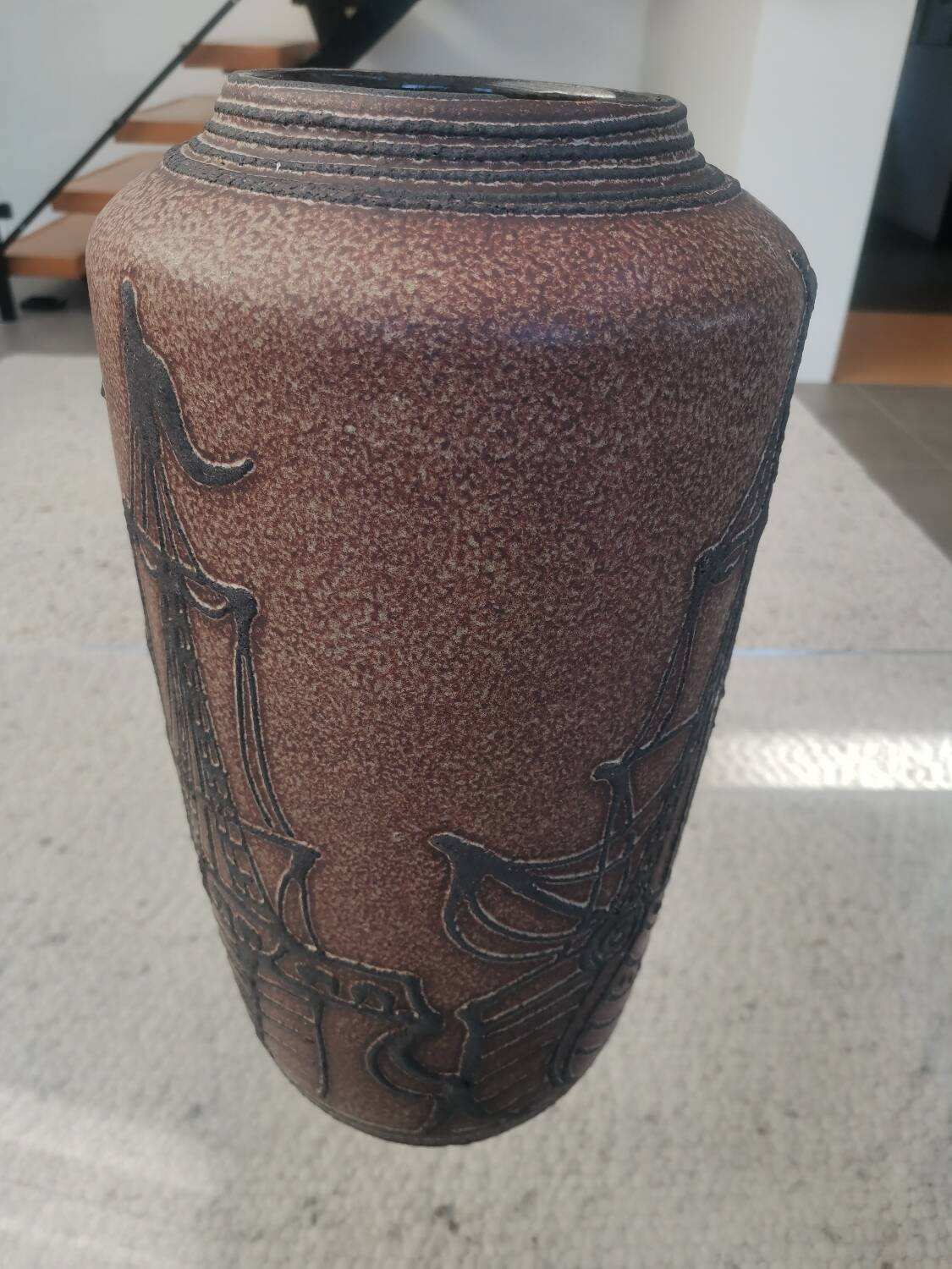 Mid Century Modern Ceramic Floor Vase – Vintage Maritime Ship Design –