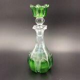 Old green crystal bottle XIXème
