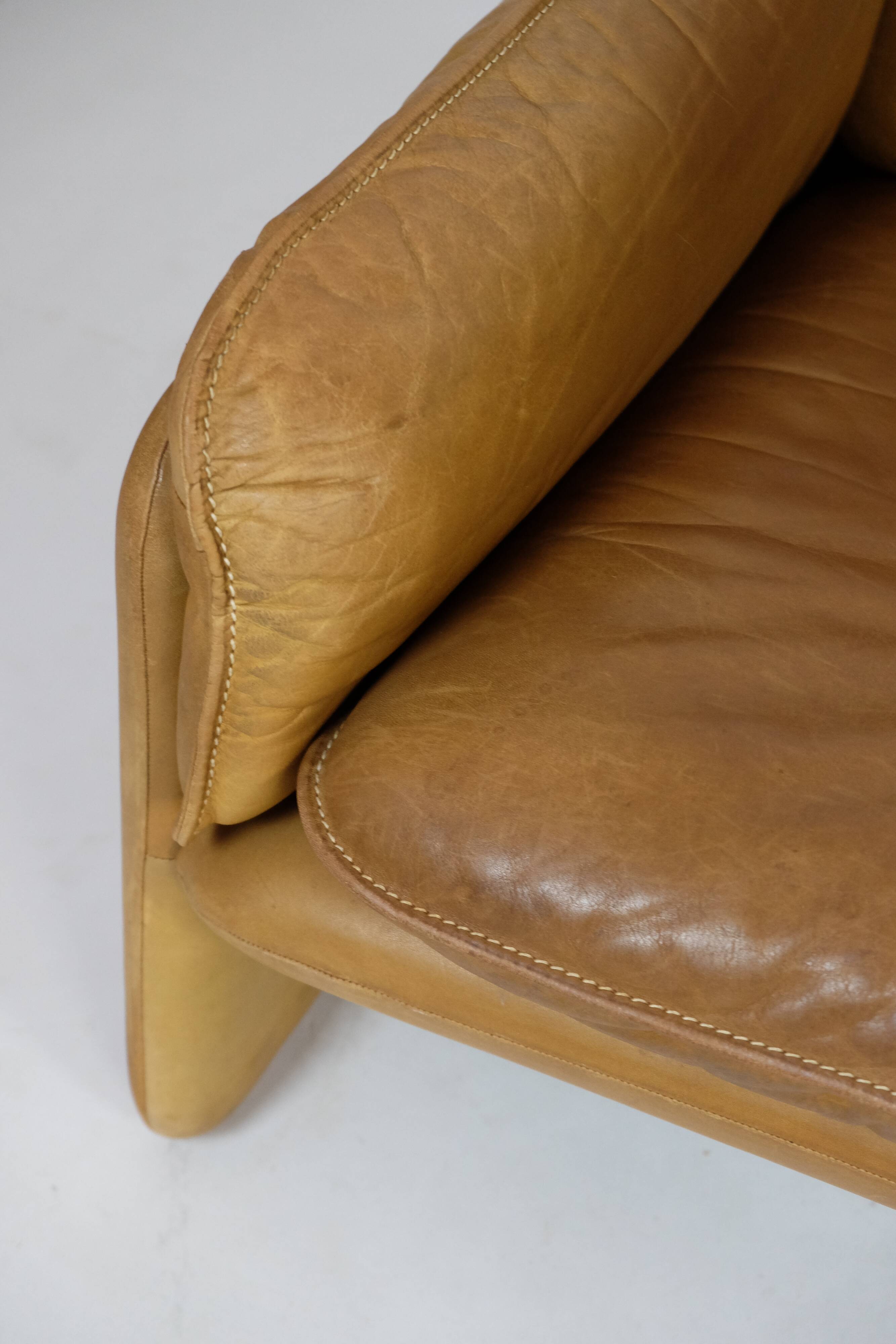 Vintage de Sede DS61 Leather Sofa Couch 70er Design 60er