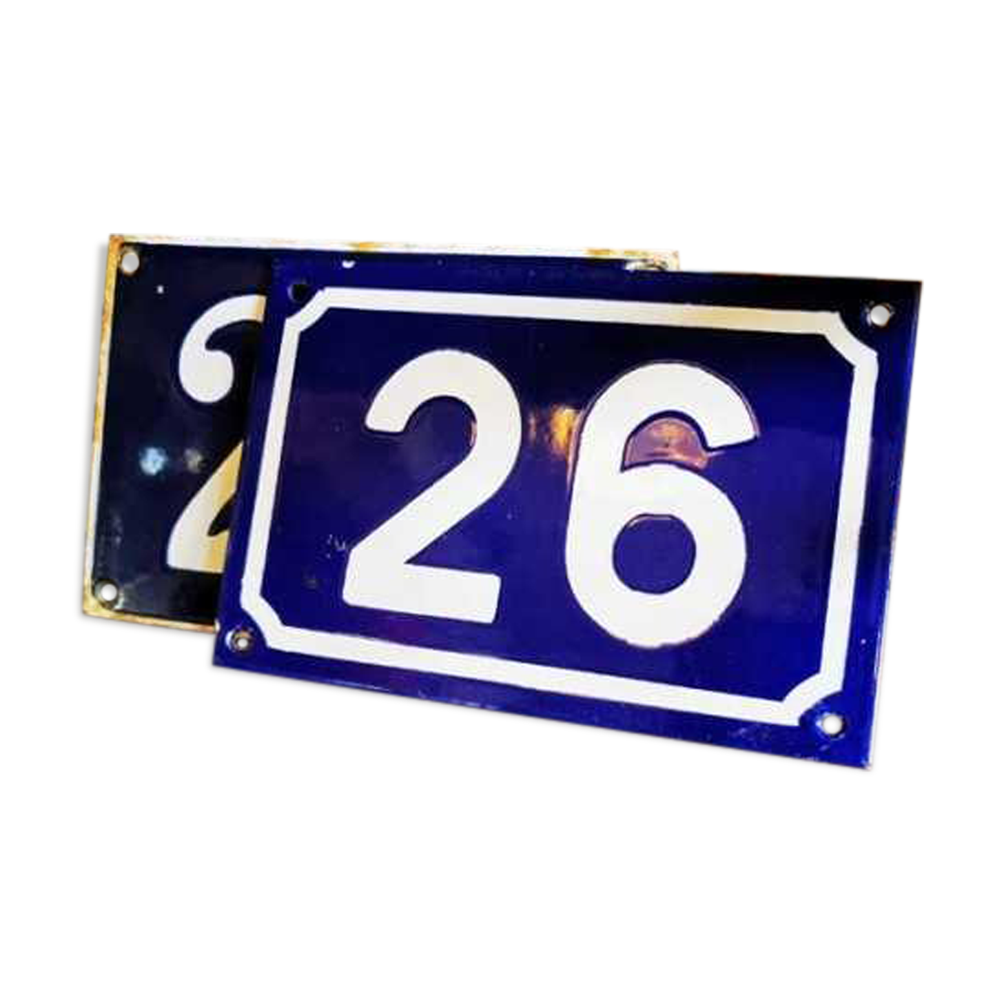 Enamelled street number plate