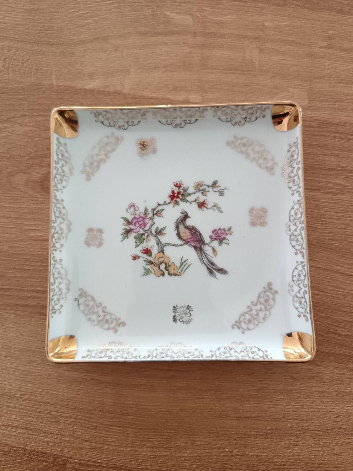 Limoges porcelain catchall the peacock