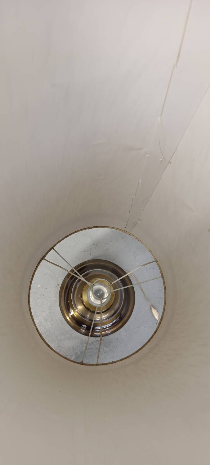 Glass and brass floor lamp