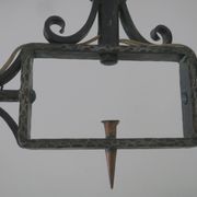 Brutalist wrought iron and copper chandelier, 1960s