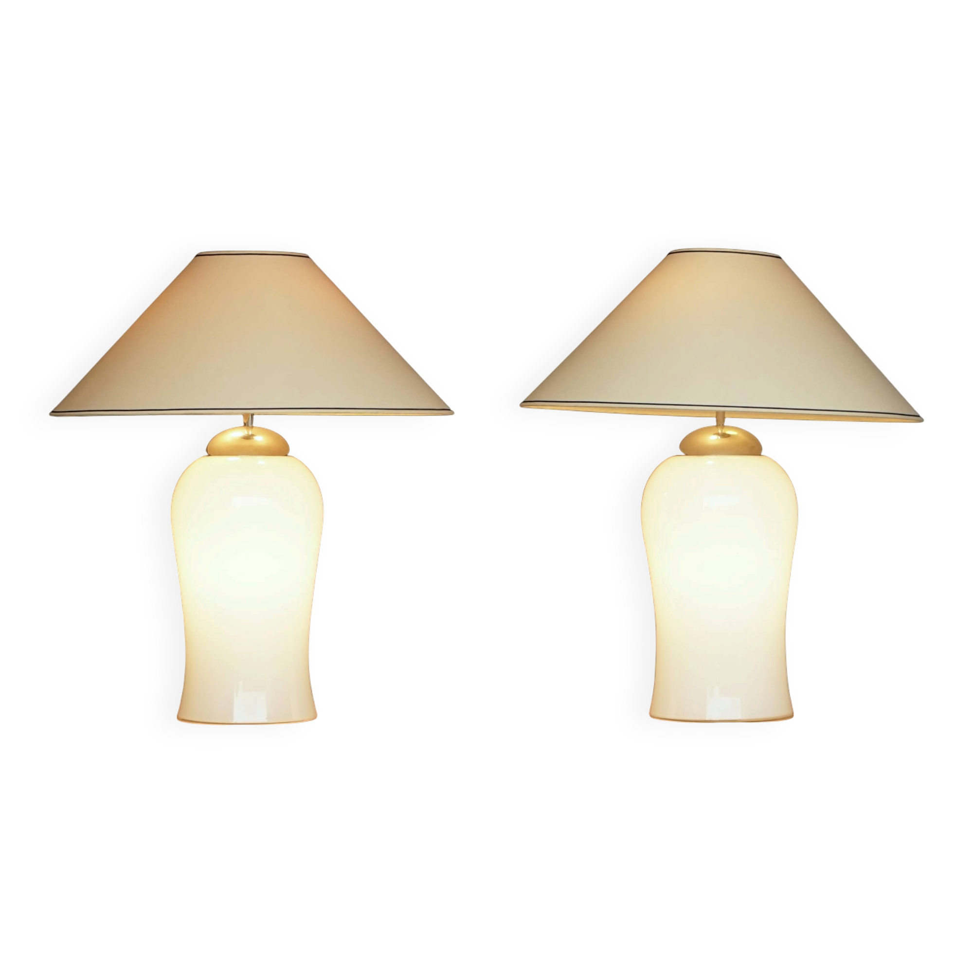 Murano Glass Table Lamps Model Tschung by Ingo Maurer for M Design, 1970s
