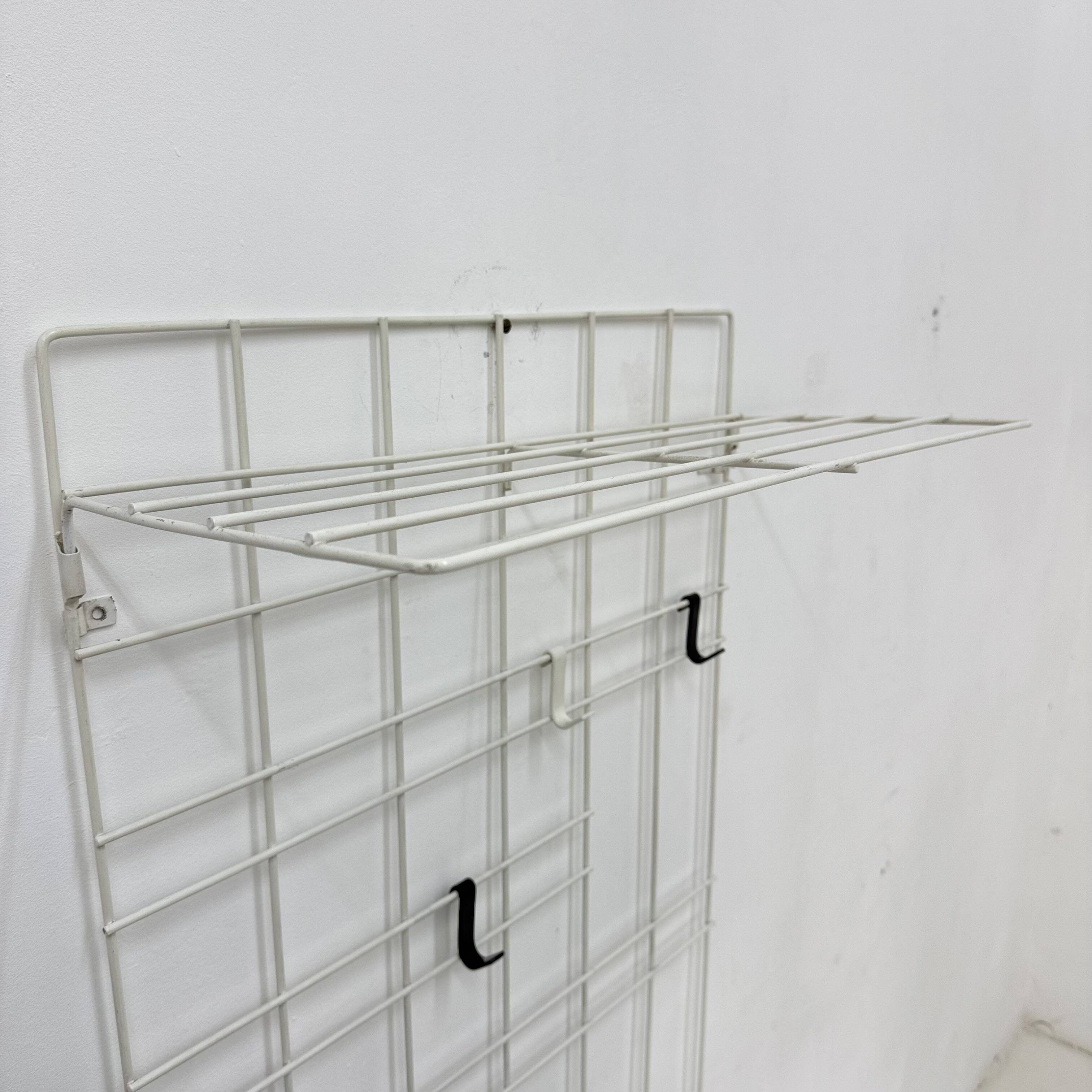 Vintage wire metal wall coat rack , 1960s