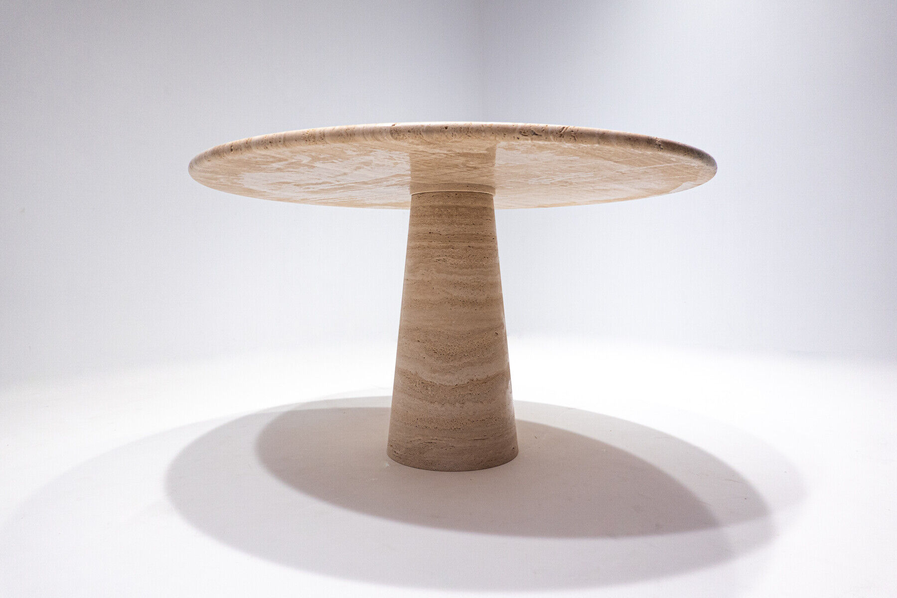 Contemporary Italian Travertine Dining Table in Beige