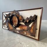 Sculpture murale en métal brutaliste de Henrik Horst des années 1970