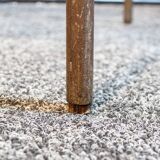 Chaises en fer et en cuir Italie 1960