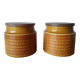 Set of 2 vintage Hornsea Saffron round ceramic tins
