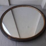 Round wooden mirror