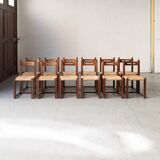 Set of 12 Brutalist Dining Chairs