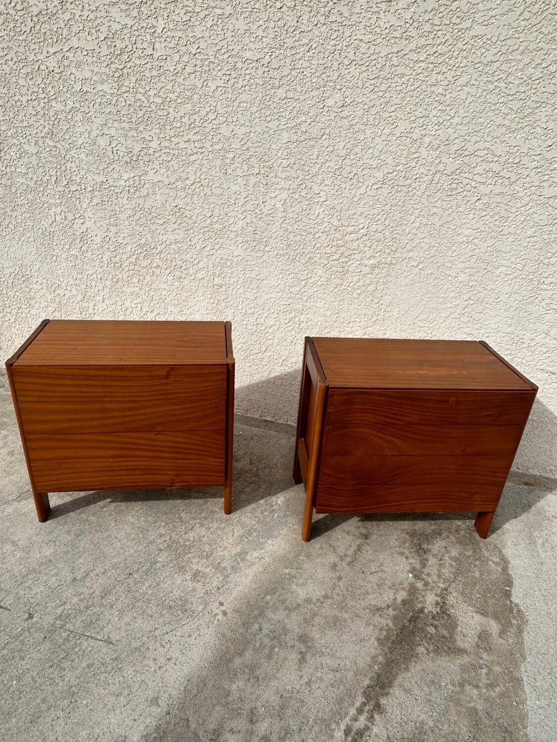 Pair of vintage wooden chests of drawers
