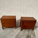 Paire de commodes vintage en bois