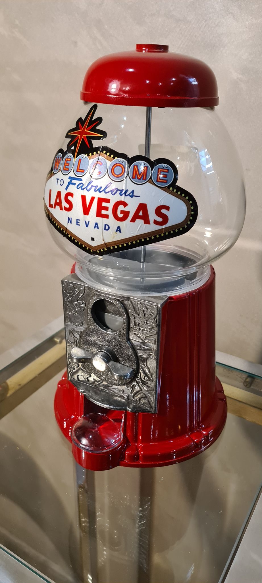 red candy dispenser las vegas 28x15 with its original packaging