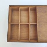 Wooden box locker with sliding lid compartment