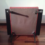 Pair of vintage black and Red leatherette chairs