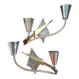 Splendid pair of bronze wall sconces by Jules Leleu? Art Deco.