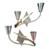 Splendide Paires d 'appliques bronze de Jules Leleu ? Art deco