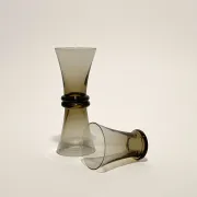 Set of three flat-bottomed glasses