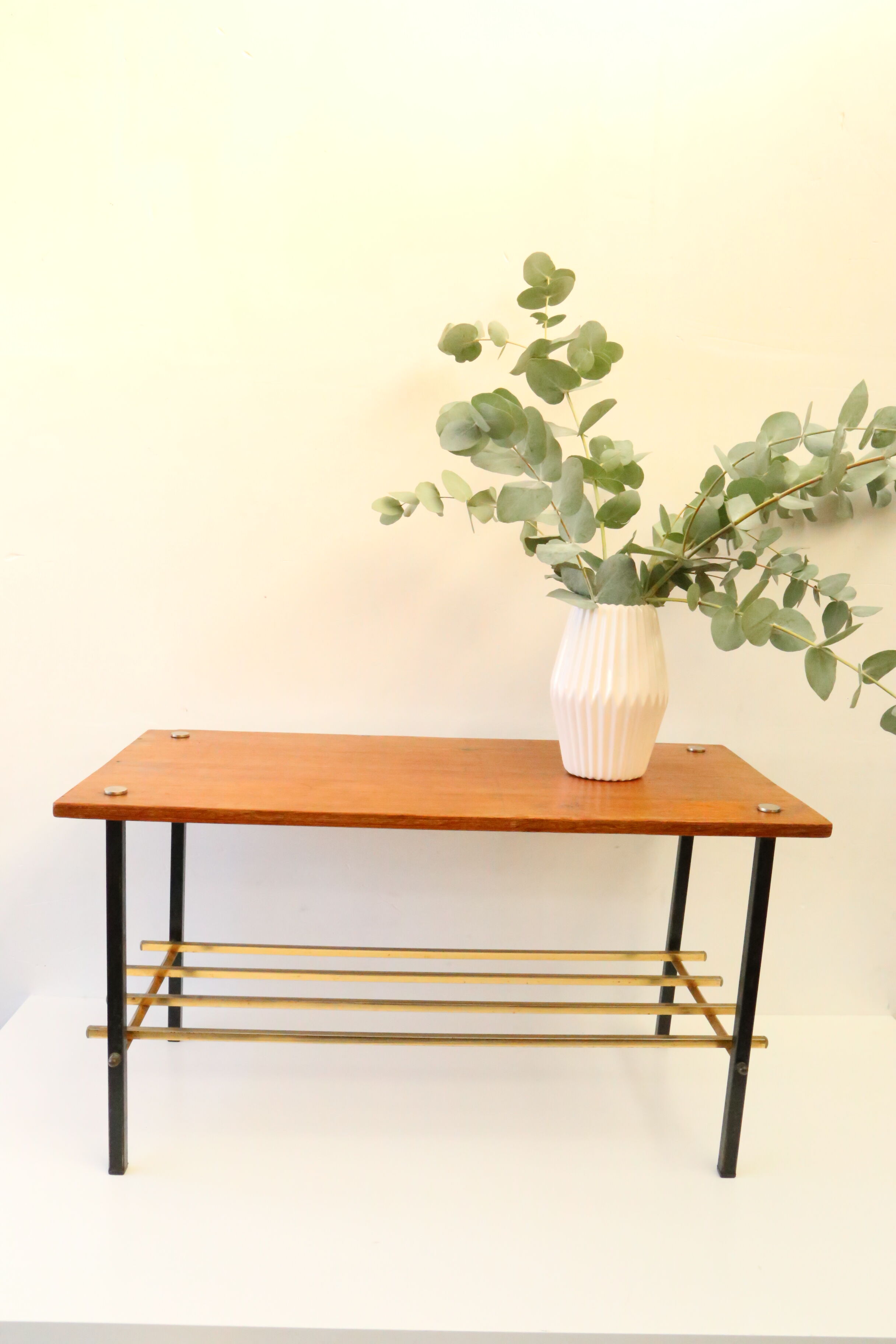 Wooden and metal coffee table