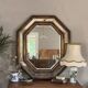 Vintage octagonal gold mirror – Belgium, 1960s/1970s