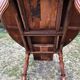 Louis Philippe oval drop-leaf table in solid cherry wood with 2 drawers.