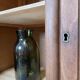 Solid wood display cabinet.