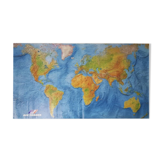 Air France - Air France Giant World Map in Frame - Mid Century Modern