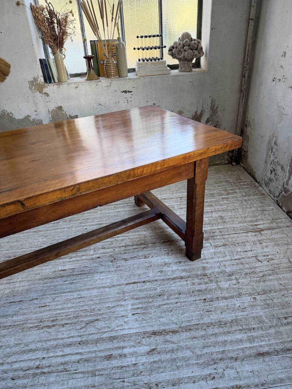 Rustic farmhouse table, solid oak, 2m